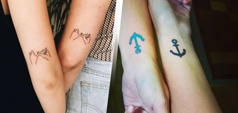 Tatuaje madre e hija anclas y manos