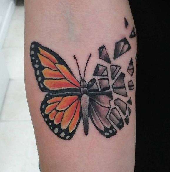Tatuaje de mariposa Monarca 2