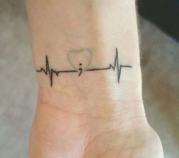 tatuering semikolon EKG