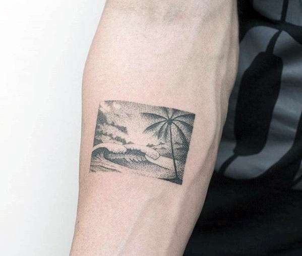 Tatuajes pequeños - paisaje de playa