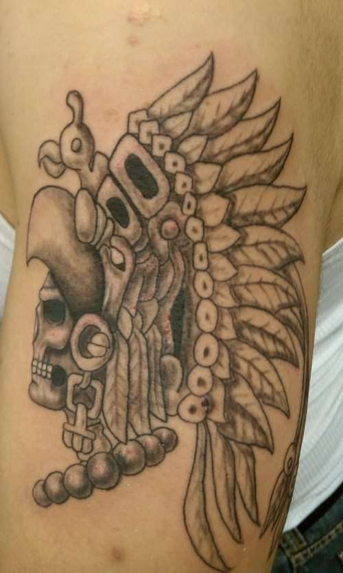 Tatuaje azteca - dios de la muerte