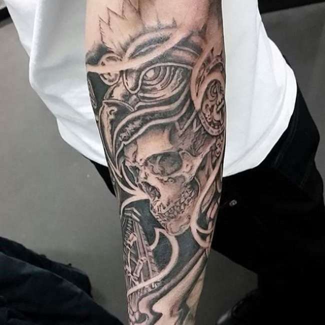 Tatuaje azteca - calavera