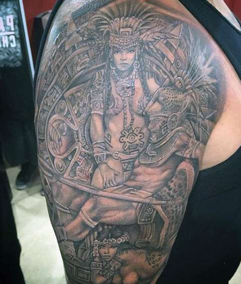 Tatuaje azteca - guerreros