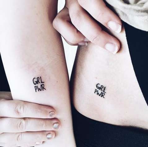 Tatuaje de mejores amigas - Girl Power