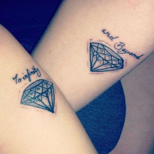 Tatuaje de mejores amigas - diamantes