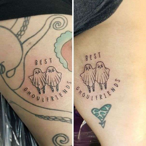 Tatuaje de mejores amigas fantasmas