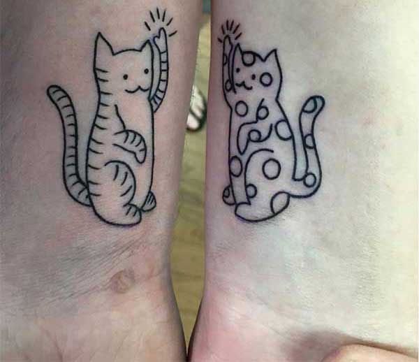Tatuaje de mejores amigos - gatitos