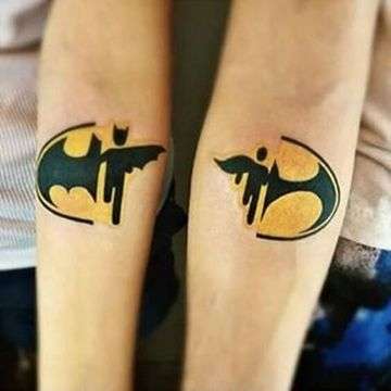 Tatuaje de mejores amigos Batman y Robin