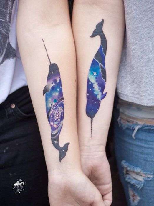 Tatuaje de mejores amigas - ballenas