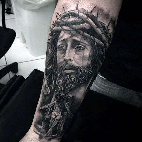 Tatuajes cristianos - Jesús con su corona de espinas