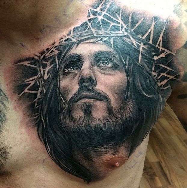 Tatuajes cristianos: Jesucristo en el pecho