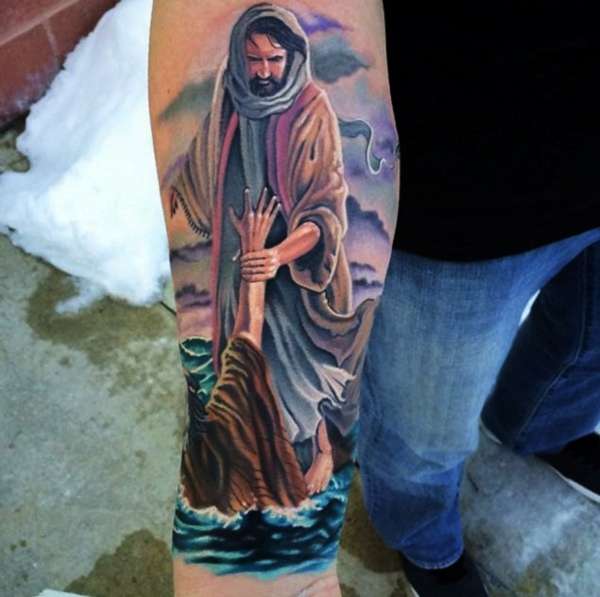 Tatuajes cristianos - San Juan en el bautismo de Jesús