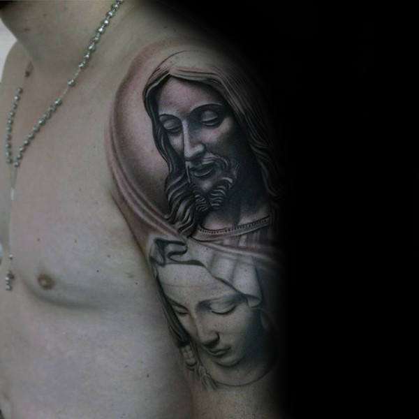 Tatuajes cristianos - Jesucristo y la Virgen María