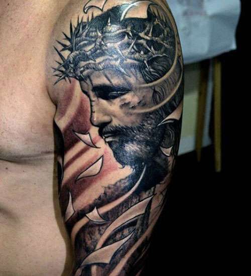 Tatuajes cristianos - rostro de Jesús