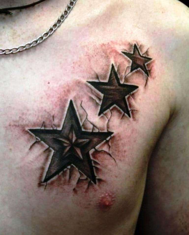 Tatuaje de estrellas 3D
