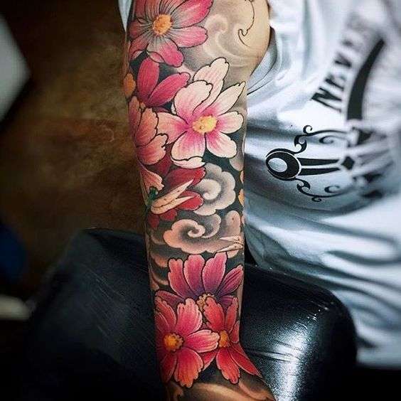 Tatuaje flores de cerezo - manga