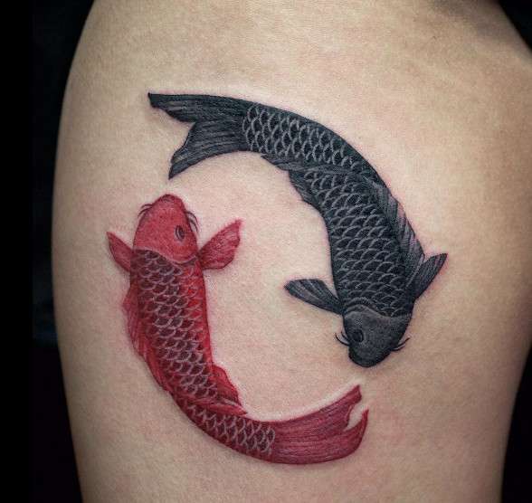 Tatuaje peces koi Ying y Yang