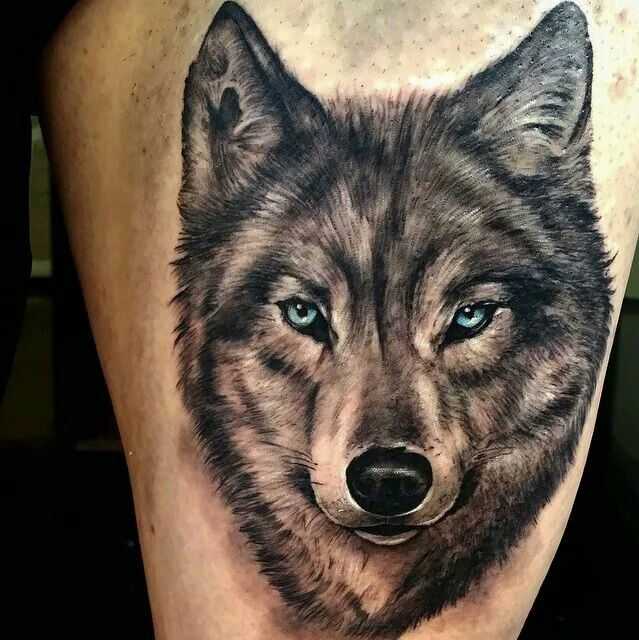 Tatuaje de lobo muy realista