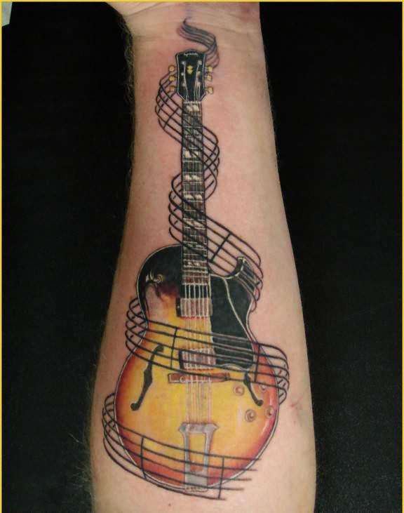 Tatuajes de música: guitarra violín