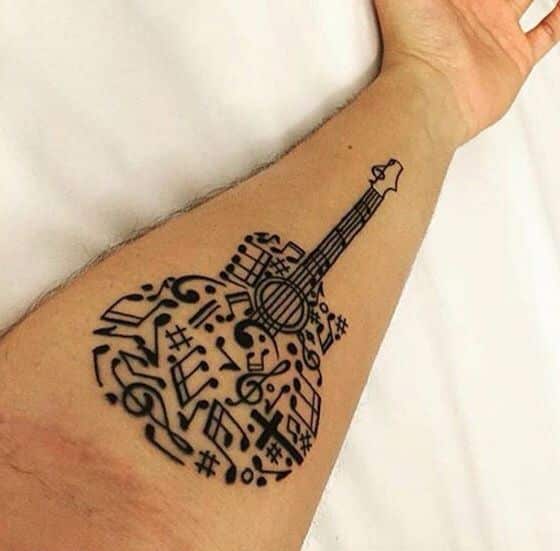 Tatuajes de música: guitarra