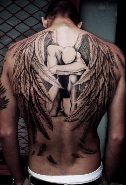 Tatuaje de ángel caído (masculino)