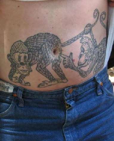 Funny tattoos: monkeys