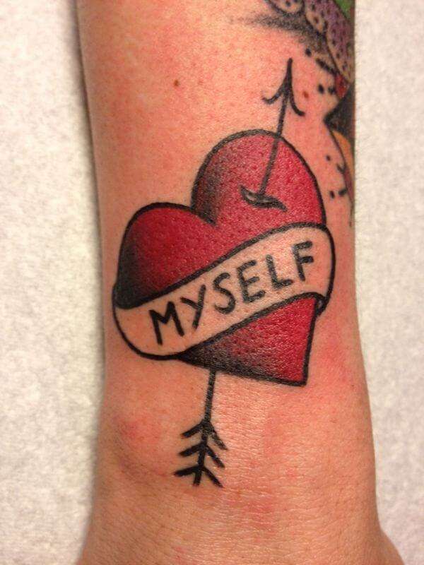 Tatuaje de corazón Myself