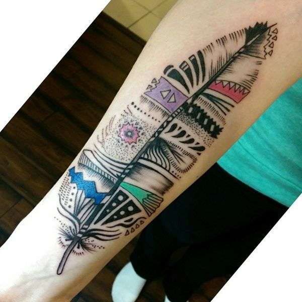 Tatuaje de pluma - collage