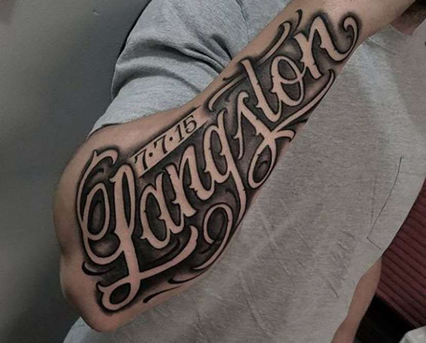 Letras en negativo para tatuajes