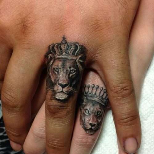 Tatuaje de leones para parejas