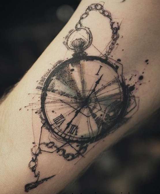 Tatuaje de reloj bosquejo