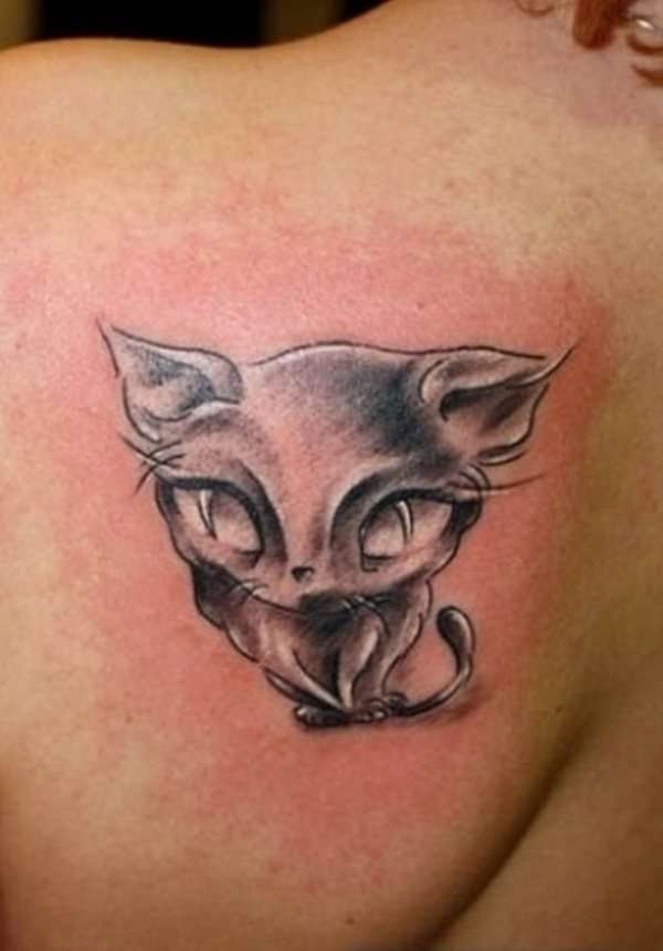 Tatuaje de gato caricatura