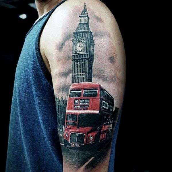 Tatuaje de reloj Big Ben