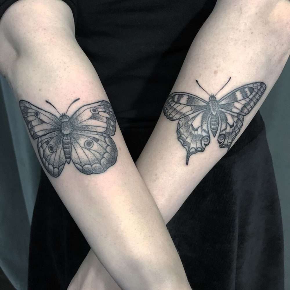 Tatuajes de mariposas en los brazos