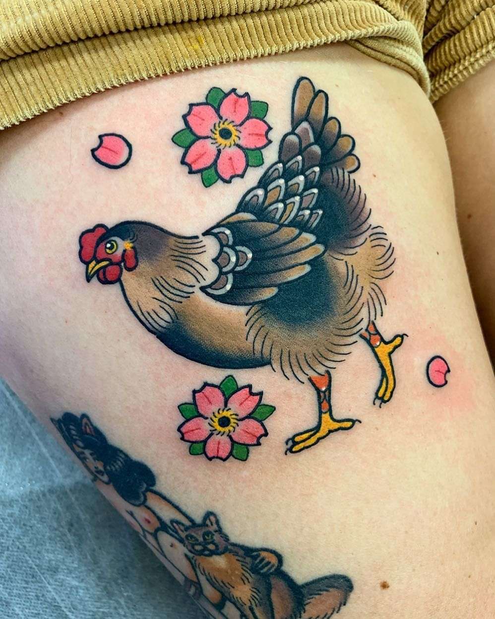 Tatuajes de animales: gallina