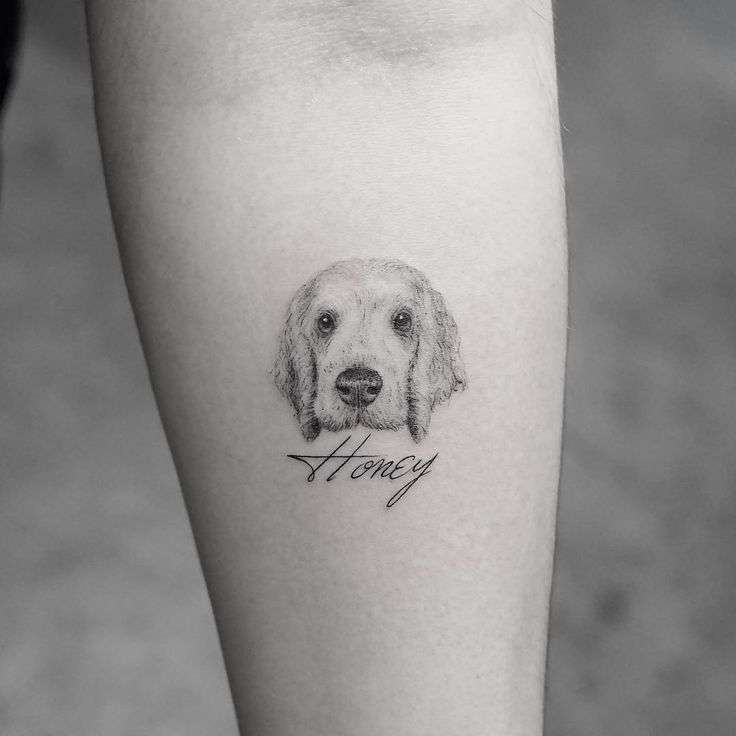 Tatuajes de animales: perro Honey