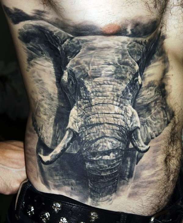 Tatuaje de elefante grande