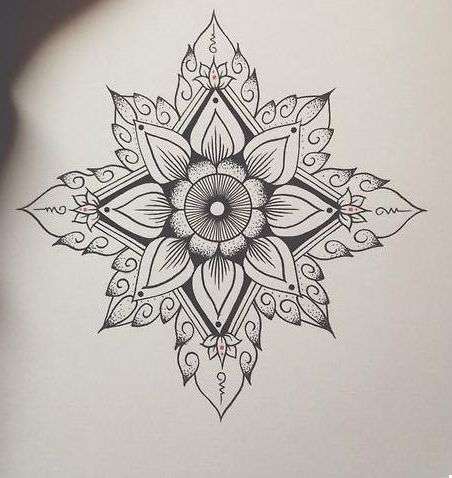 Dibujos de tatuajes: flor tipo mandala