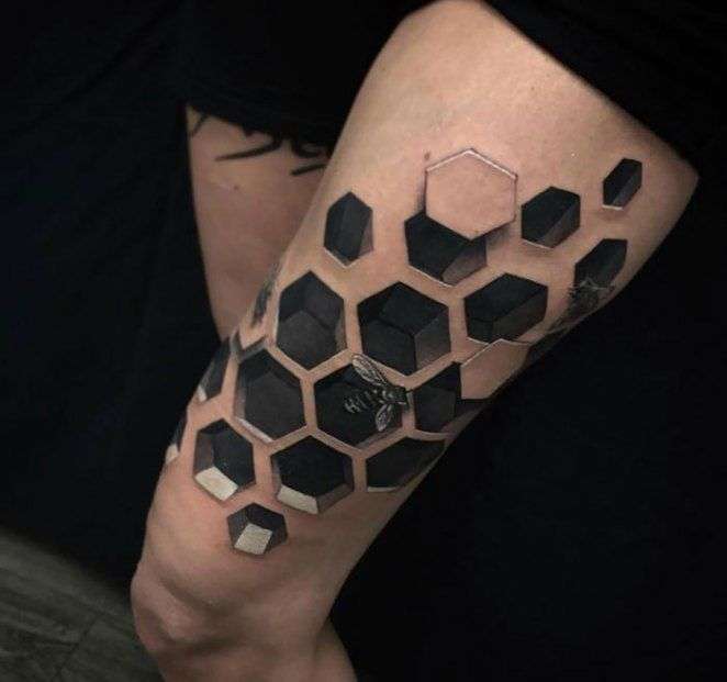 Tatuajes 3D: panal de abejas