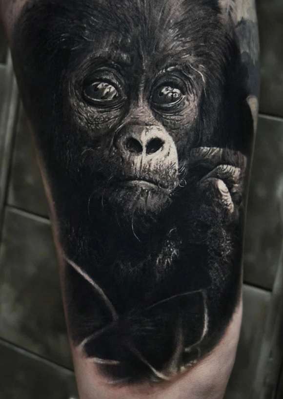 Tatuajes 3D: gorila