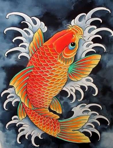 Dibujos de tatuajes: pez koi