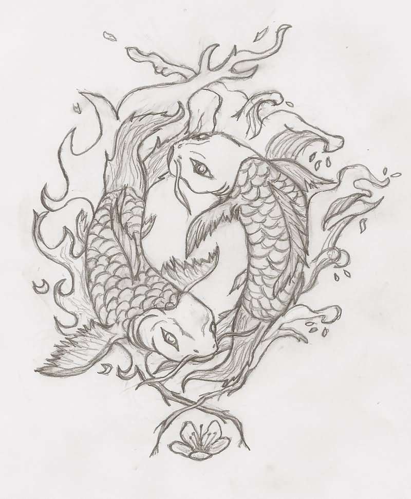 Dibujos de tatuajes: peces koi