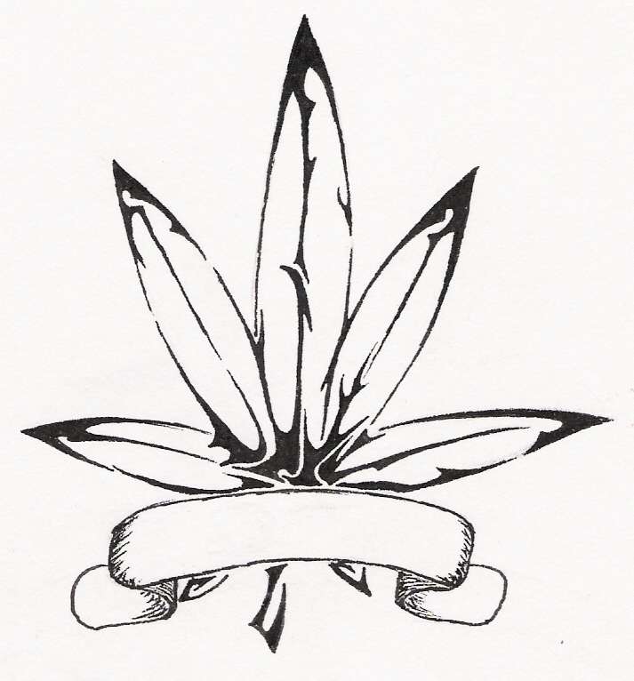 Dibujos de tatuajes: hoja de marihuana
